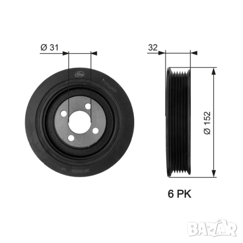 Шайба демферна 3RG за CITROEN JUMPER I,XM;PEUGEOT 605,BOXER 2.5D 03.94-04.02г.№ 10215, снимка 3 - Части - 54943589
