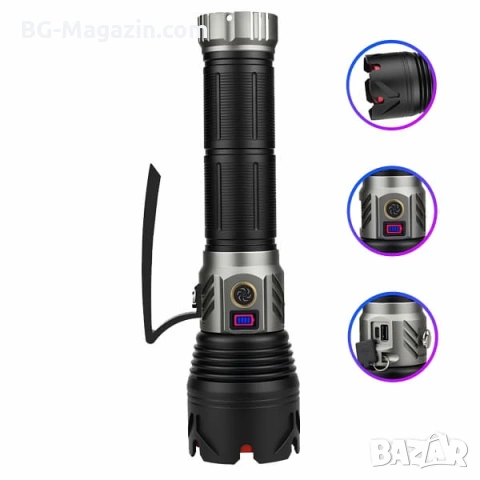 Професионален прожектор с лазерен диод COBA 60W – 2000м обхват Power Bank и димер, снимка 4 - Къмпинг осветление - 54027440