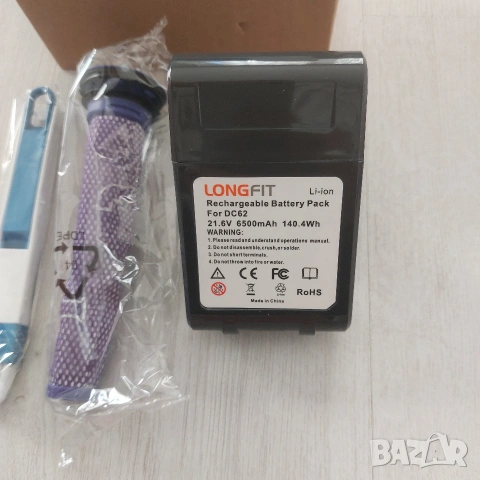ЧИСТО НОВА Батерия LONGFIT 6500mAh за Dyson V6 / DC62 + Филтър и Аксесоар