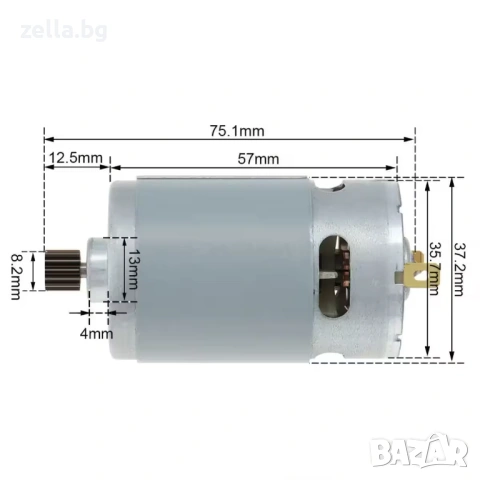 Електромотор RS550 GRS550VC 21V 28000 RPM с 14 зъба – за акумулаторен мини верижен трион 10324, снимка 3 - Друга електроника - 54672142