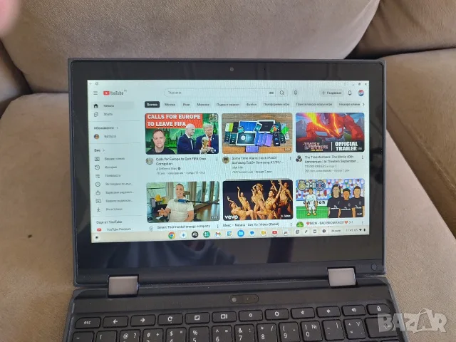 Лаптоп/Таблет - Chromebook Lenovo - 11.6" сензорен дисплей, 4 ядрa Intel, 4GB рам, 15 часа батерия, снимка 7 - Лаптопи за дома - 55421967