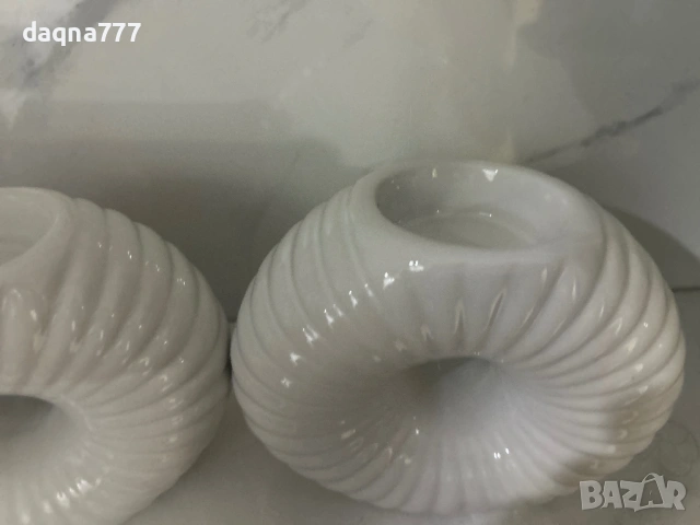 2 броя керамични свещници, снимка 2 - Декорация за дома - 54222040