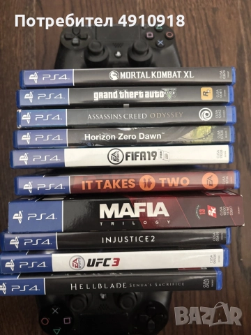 PlayStation 4 Fat 1TB + 2 контролера + 10 игри – пълен комплект, снимка 2 - PlayStation конзоли - 55577732