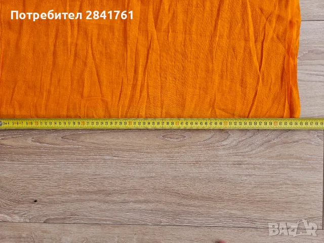 Оранжев памучен шал тензух, снимка 9 - Шалове - 55704067