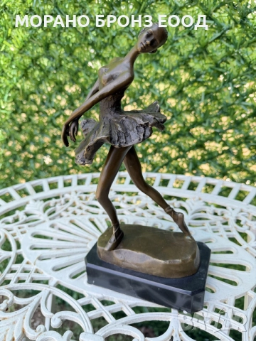 Луксозна масивна бронзова статуетка на балерина (Degas) – Истински бронз и мрамор, 2.6 кг