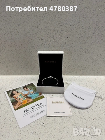 Сребърна гривна Pandora Crown, снимка 4 - Гривни - 54007398