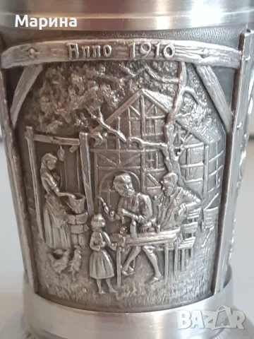Немски чаши за вино и ракияот калай Antik * Vintage №62, снимка 11 - Антикварни и старинни предмети - 48729359