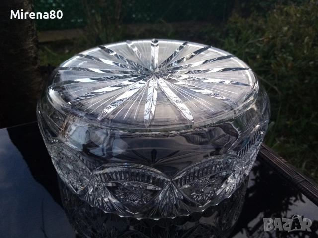 Българска кристална фруктиера, снимка 7 - Антикварни и старинни предмети - 54134042