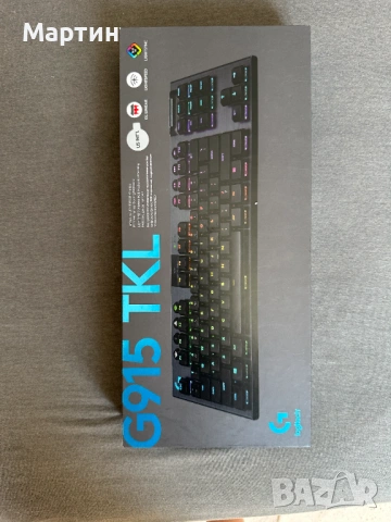 Геймърска механична клавиатура Logitech G915 TKL, снимка 2 - Клавиатури и мишки - 54779461