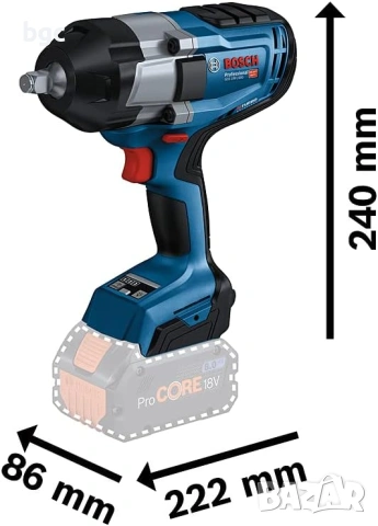 НОВ с ДДС - ГАЙКОВЕРТ BOSCH PROFESSIONAL GDS 18V-1000 18 V, , снимка 2 - Други инструменти - 55100432
