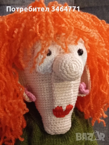 Плетена кукла Crazy Ginger, плетена кукла crazy леля с оранжева коса, забавна кукла за подарък, снимка 4 - Статуетки - 54720559