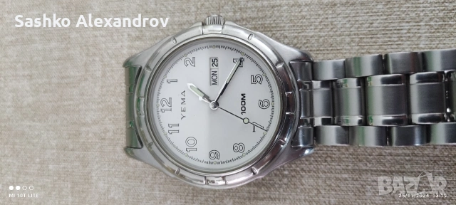 Рядък YEMA Marine 100m – Seiko Era – Сапфир кристал и масивна ZRC верижка , снимка 14 - Мъжки - 50823219