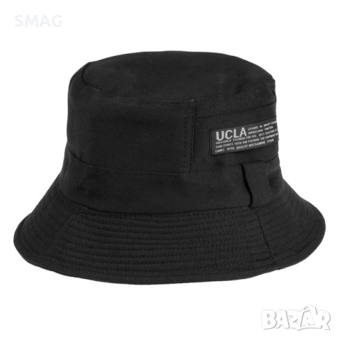Мъжка bucket шапка черна памучна с емблема UCLA_1235999