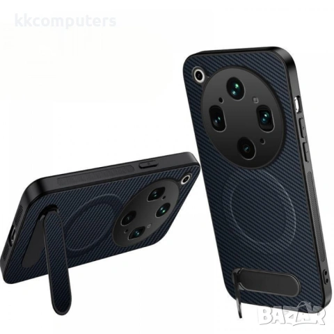 WANLONFENG QT Магнитен Калъф за Oppo Find X9 Ultra 5G - PC+TPU, Карбон текстура, Стойка, 4 цвята, снимка 3 - Калъфи, кейсове - 54266025