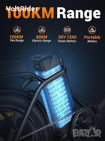 Сгъваемо електрическо колело HillMiles MilePort 1 500W 36V 13Ah, снимка 8 - Велосипеди - 54248516