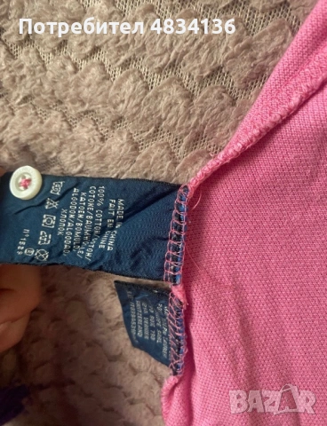 Тъмно розова тениска с яка polo Ralph Lauren, снимка 4 - Ризи - 54633124
