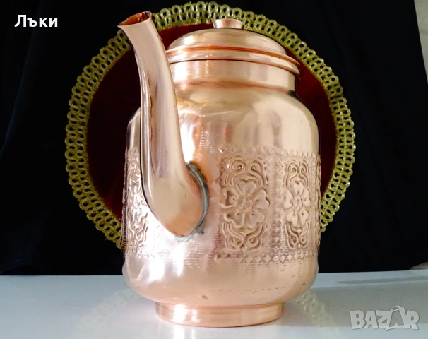 Меден чайник 1.5 л.,чиста червена мед. , снимка 4 - Антикварни и старинни предмети - 55206764