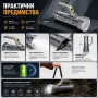 Професионален мощен акумулаторен ръчен прожектор LED фенер 3 батерии 18650 за лов риболов къмпинг, снимка 4
