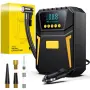 Мощен преносим компресор за въздух/12V/150 PSI/HD дисплей/LED светлина,автомобили/велосипеди/топки, снимка 1