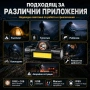 Компактен акумулаторен LED челник за глава фенер зареждащ се USB четене бягане риболов с магнит, снимка 3
