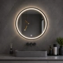 Кръгло LED огледало с черна рамка Ø80 см, снимка 1