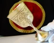 Бронзови чаши за вино,гравирани,барок,печат. , снимка 6