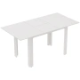 Tрапезна маса HOMCOM, 120-160 x 70 см, разтегателна, за 4-6 души, MDF, бяло с висок гланц, снимка 2