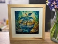 Ръчно изработен Диамантен Гоблен „Синьо сияние“ – в дървена рамка, снимка 2