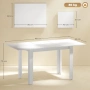 Tрапезна маса HOMCOM, 120-160 x 70 см, разтегателна, за 4-6 души, MDF, бяло с висок гланц, снимка 6