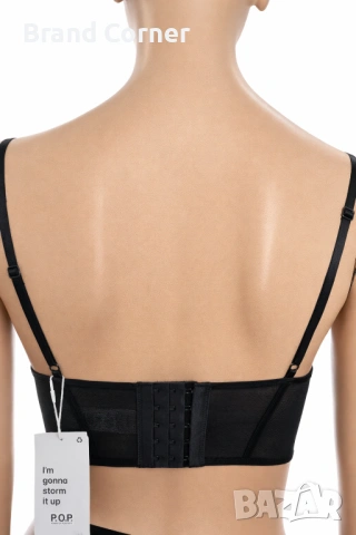 Hunkemöller сутиен-корсет 75B в черно с тюл и оформящи чашки, снимка 4 - Бельо - 54549169
