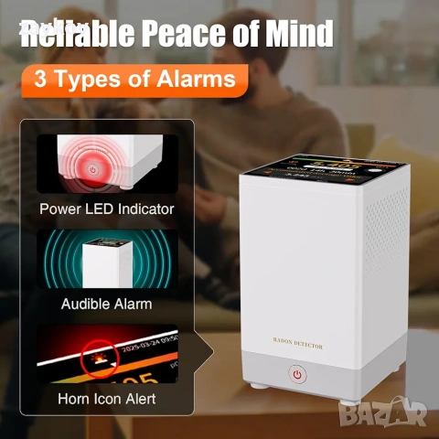 RM-73 радонодетектор, домашен радонометър с цветен LCD сензорен дисплей, снимка 4 - Друга електроника - 53976791