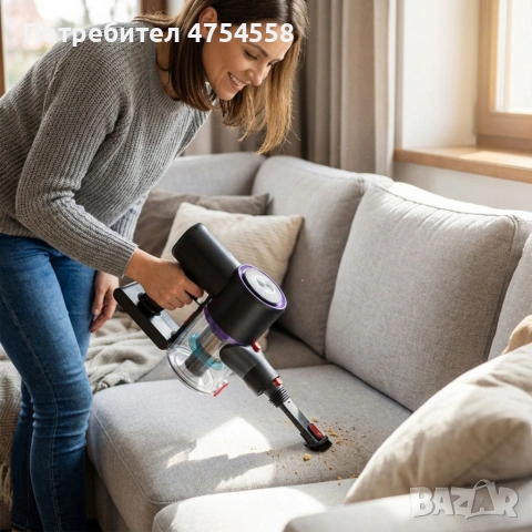 Безжична прахосмукачка с LED дисплей и EPA H12 филтър – до 35 минути непрекъсната работа, снимка 5 - Прахосмукачки - 54286167