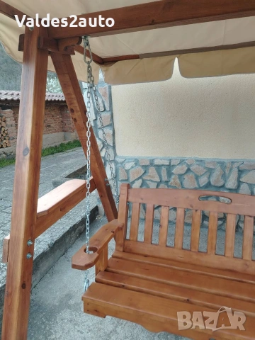 Градинска люлка от масив., снимка 4 - Градински мебели, декорация  - 46579540