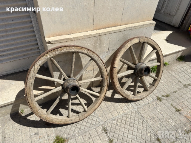 стари немски колела от каруца, снимка 3 - Антикварни и старинни предмети - 54330478