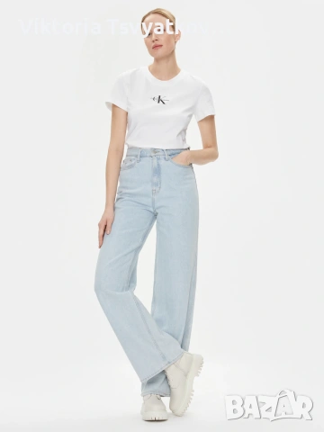 2 тениски Calvin Klein Jeans - Monologo, Slim Fit (черна и бяла), снимка 8 - Тениски - 55211959