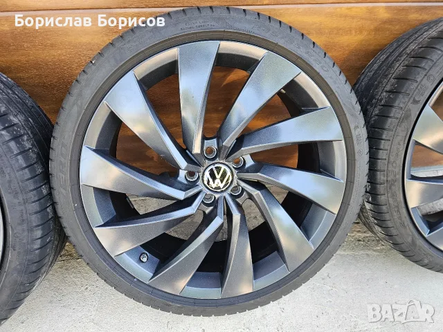 Оригинални VW джанти 20" Rosario 5x112 + гуми Pirelli 245/35 R20, снимка 4 - Гуми и джанти - 55512692