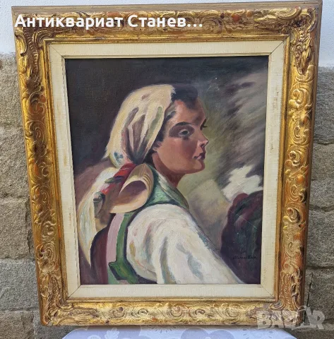 🎨✨ ВПЕЧАТЛЯВАЩ ЖЕНСКИ ПОРТРЕТ – МАСЛЕНА ЖИВОПИС В БОГАТА РАМКА В БАРОКОВ СТИЛ ✨🎨
