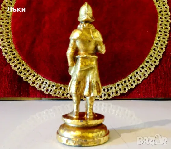 Калаена фигура Дон Кихот,позлата,печат. , снимка 3 - Статуетки - 55666477