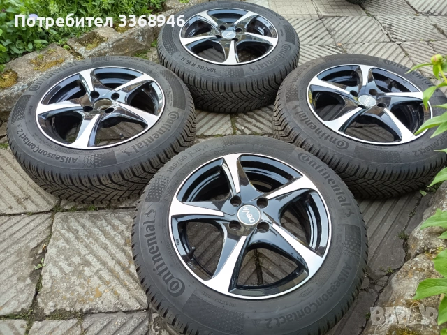 Джанти 4х100 15 " с гуми Continental 185/65/15 4x100, снимка 4 - Гуми и джанти - 54600635