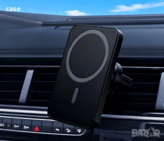Магнитно безжично зарядно за кола 15w Magsafe 360градуса регулируема стойка