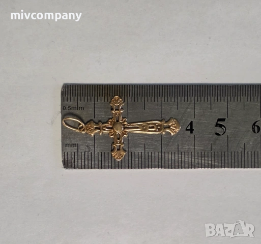 Златна висулка(кръст) 1.32гр., снимка 3 - Колиета, медальони, синджири - 54632543