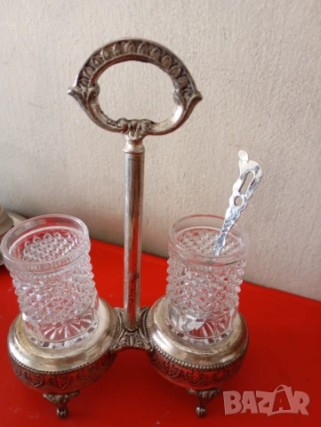 Винтидж лъжичник,солница, снимка 5 - Колекции - 54243149