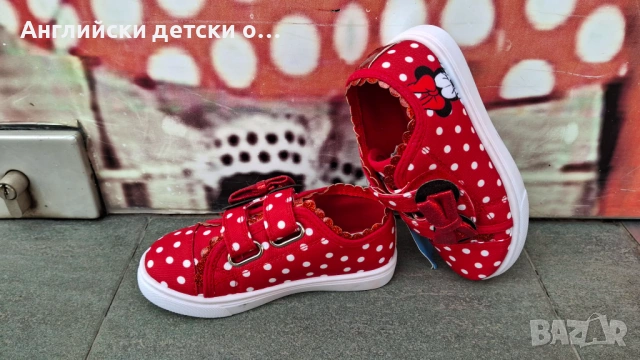 Английски детски кецки с Мини Маус, снимка 2 - Детски гуменки - 54333502