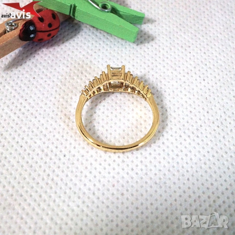 Пръстен с 14К златно покритие 224893, снимка 2 - Пръстени - 54324828