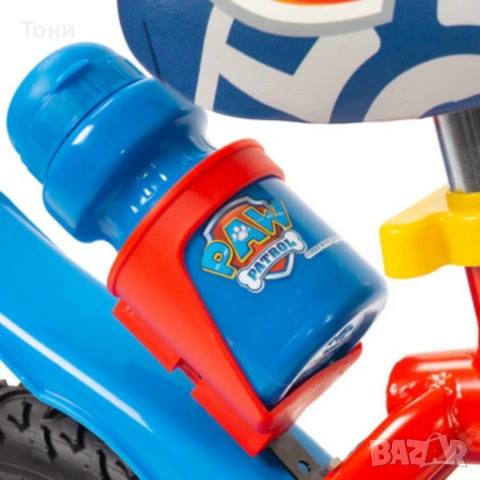 Детски велосипед Paw Patrol 16” – със спомагателни колела, спирачки и бутилка за вода, снимка 8 - Велосипеди - 54745433