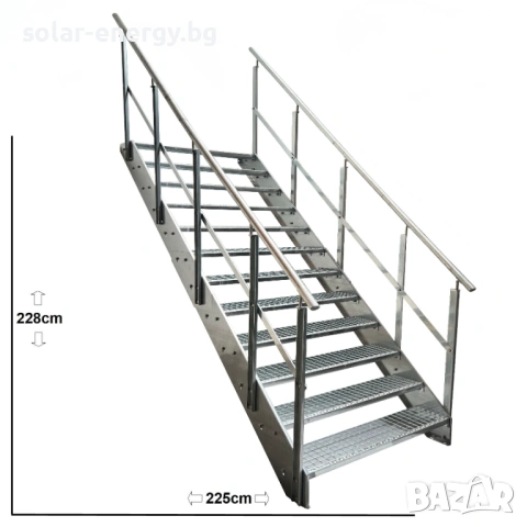 Метално стълбище 12 стъпала | Външни стълби | Поцинковано, снимка 3 - Други - 54235848