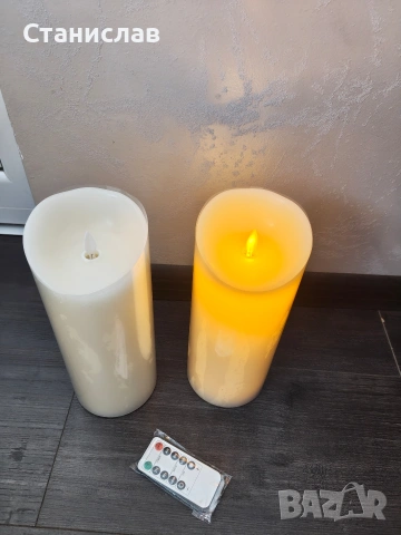 Комплект от две LED свещи Laura Ashley с дистанционно управление, снимка 3 - Лед осветление - 54234668