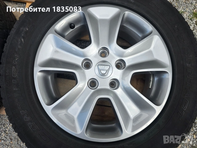 Лети джанти 16ки 5х114.3 Dacia + зимни гуми 215/65/16 Continental, снимка 6 - Гуми и джанти - 54921363
