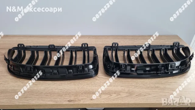 BMW E90 Е91 Бъбреци Черен Гланц Двойни M Performance Решетки Преден Капак 2005-2008, снимка 4 - Аксесоари и консумативи - 55545041