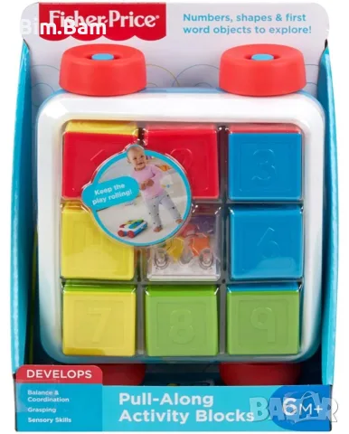 Бебешка количка с кубчета за дърпане Fisher Price, снимка 4 - Образователни игри - 55408850